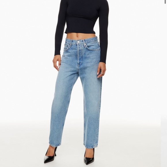 NWT!! Agolde ‘90s High Rise Crop in color Passenger size 25 - Picture 1 of 6